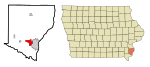 Des Moines County Iowa Incorporated and Unincorporated areas West Burlington Highlighted